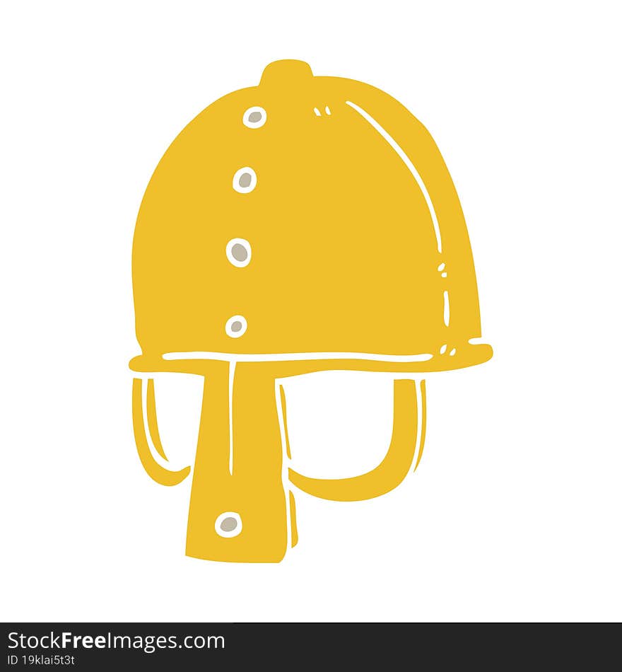 Flat Color Style Cartoon Medieval Helmet