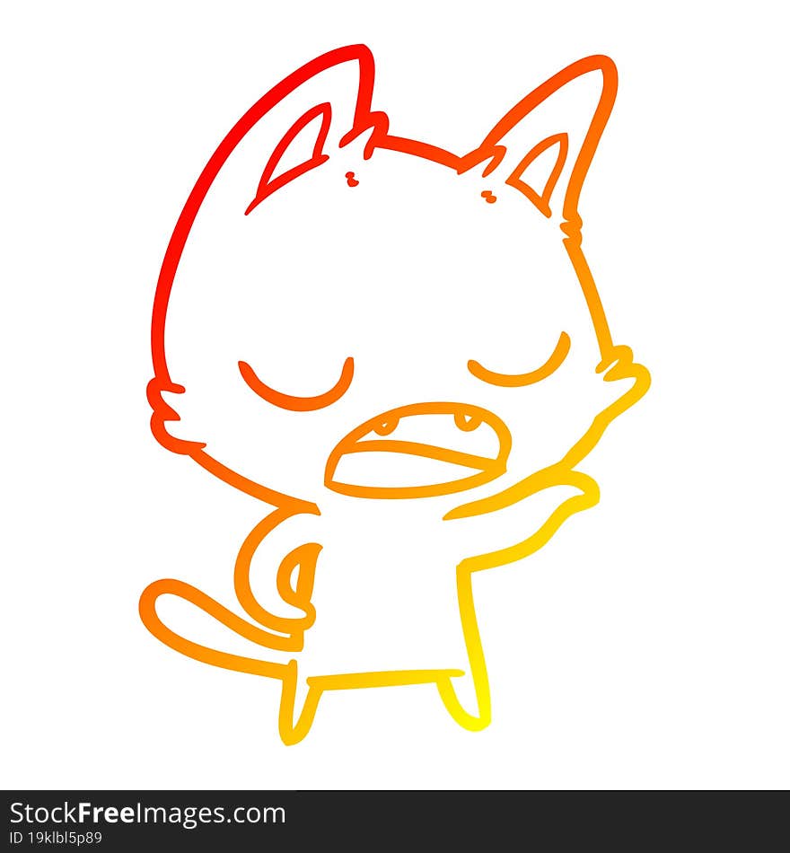 warm gradient line drawing talking cat cartoon