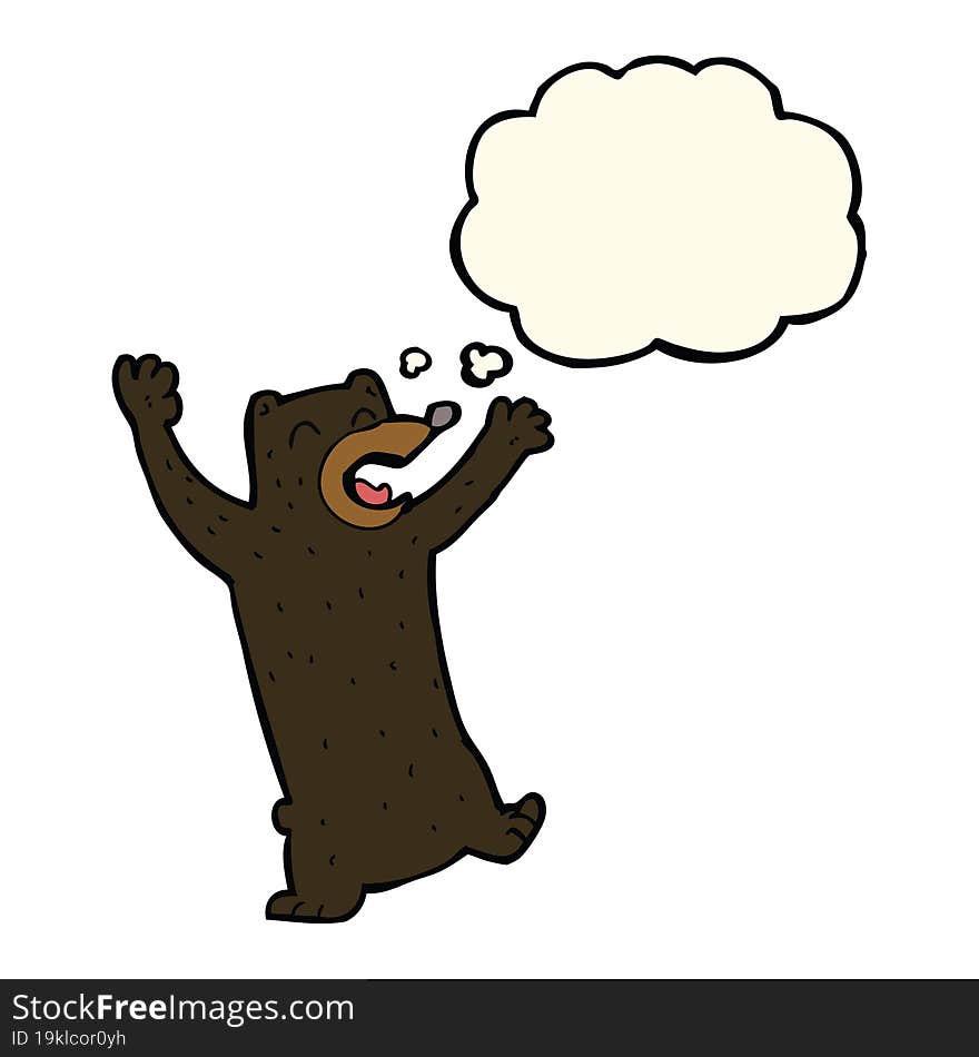 Cartoon Black Bear With Thought Bubble