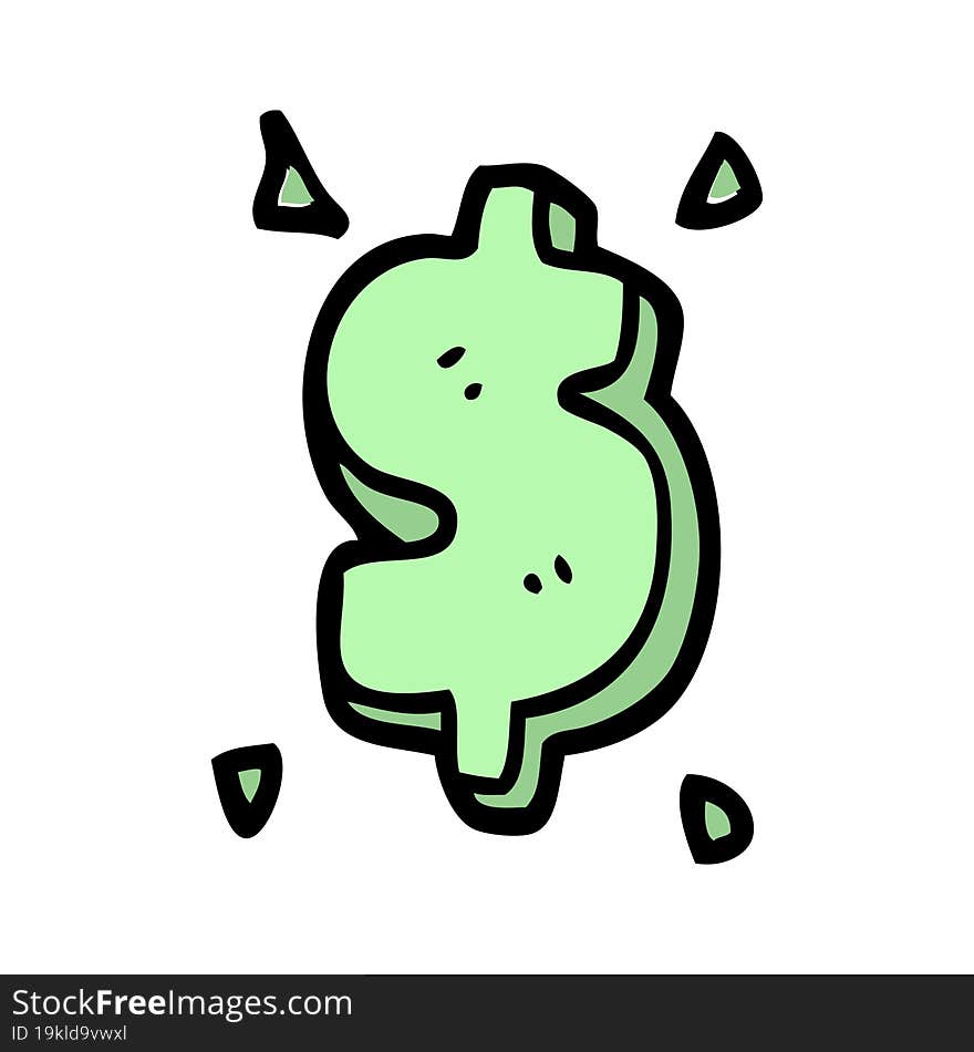 Cartoon Doodle Dollar Sign