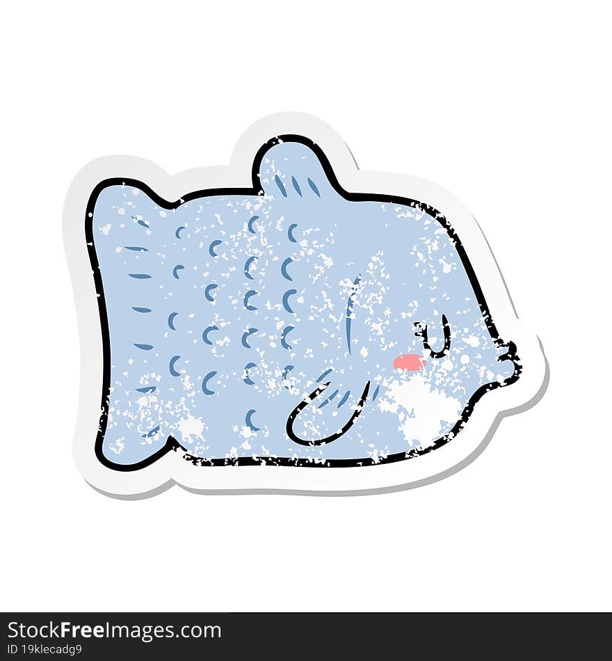 Distressed Sticker Of A Cartoon Fish