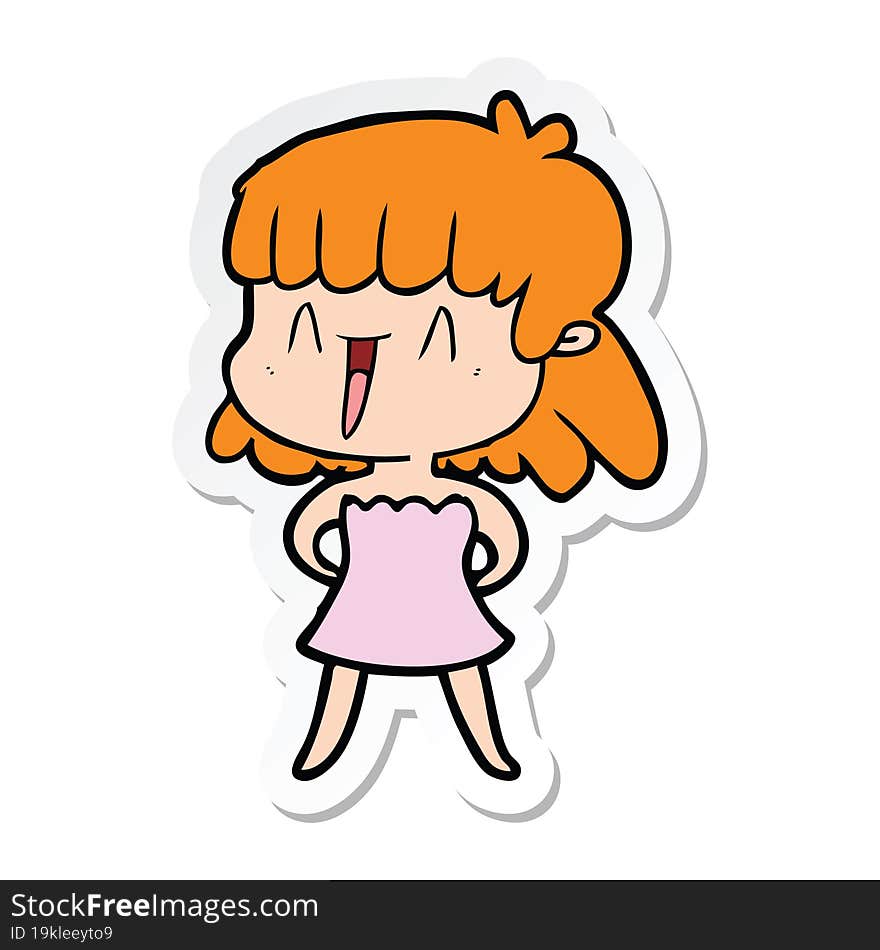 sticker of a cartoon woman