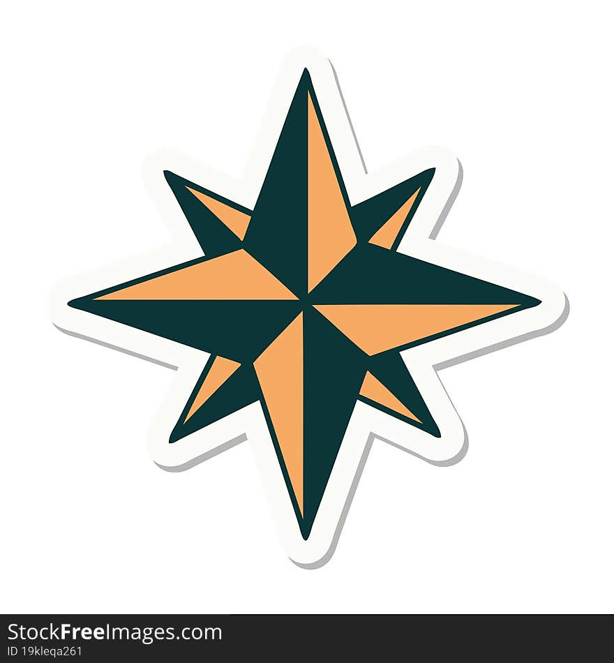 tattoo style sticker of a star