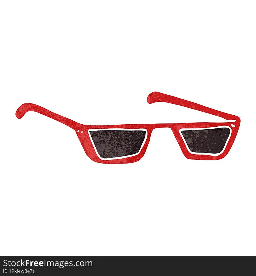 freehand drawn retro cartoon sunglasses