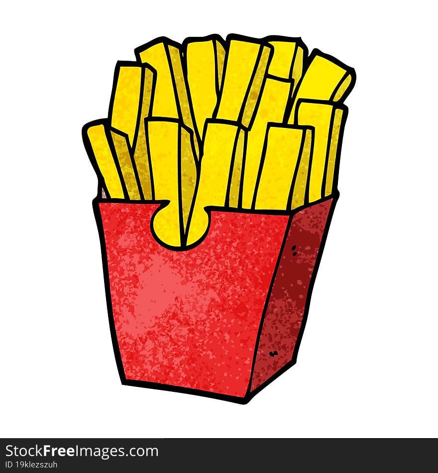 cartoon doodle takeout fries