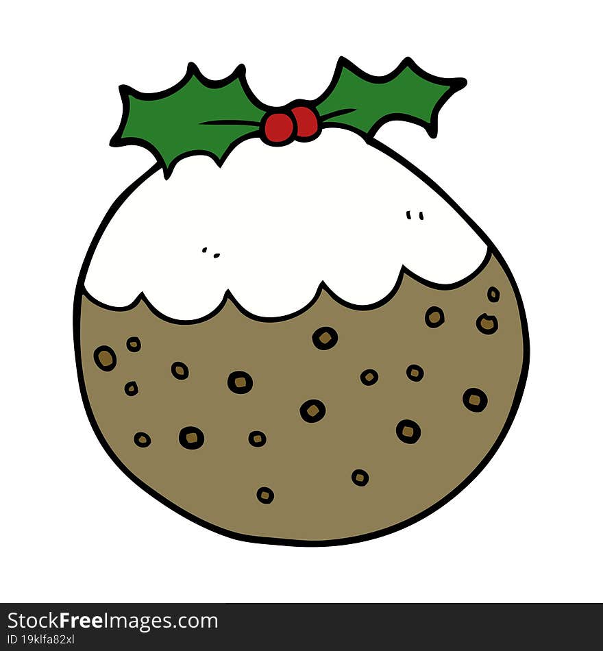 cartoon christmas pudding