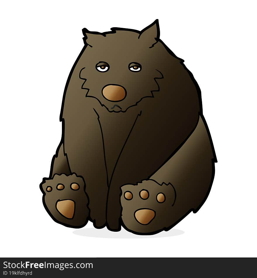 Cartoon Unhappy Black Bear