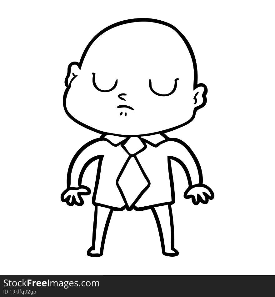 cartoon bald man. cartoon bald man