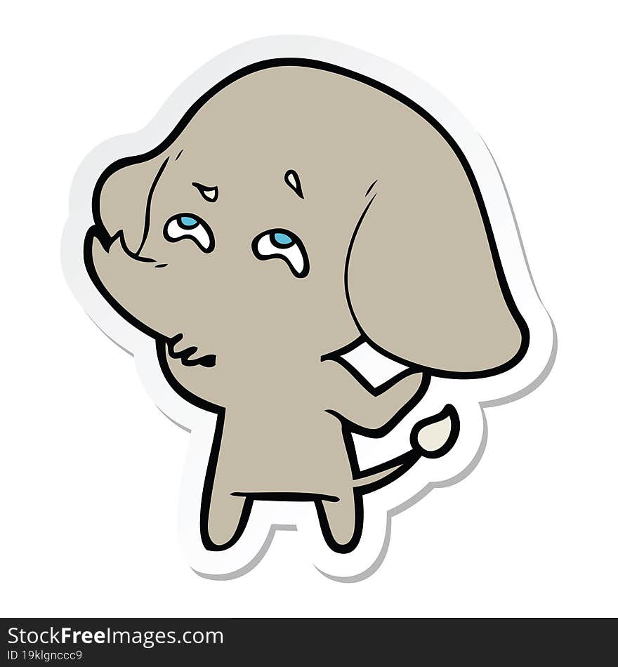 sticker of a cartoon elephant remembering