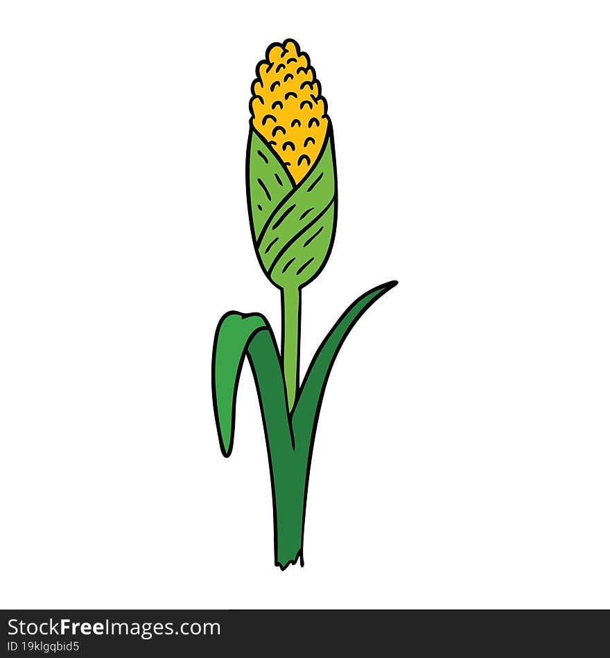 Cartoon Doodle Of Fresh Corn On The Cob