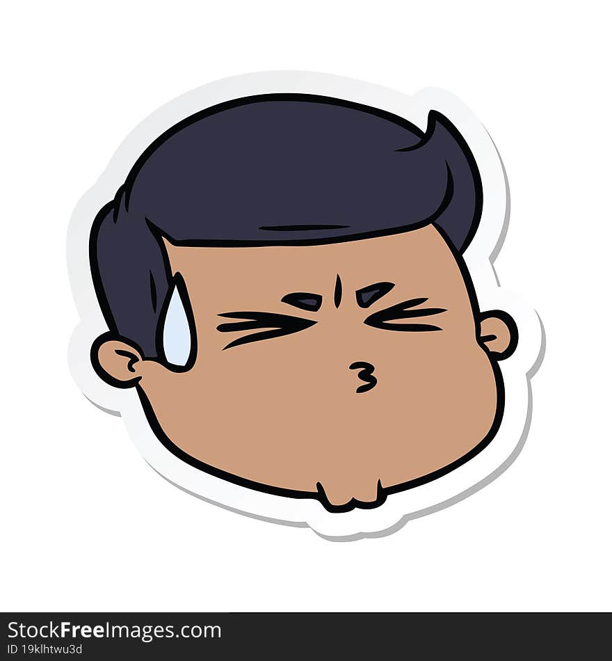 sticker of a cartoon male face