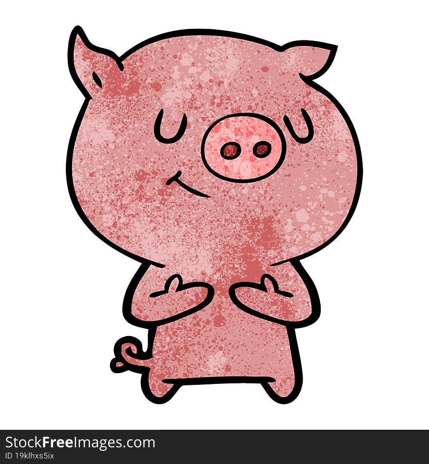 happy cartoon pig. happy cartoon pig