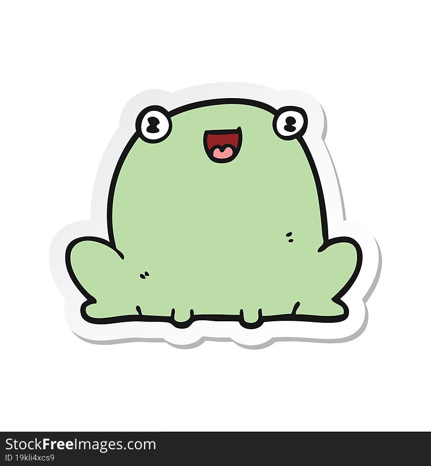 Sticker Of A Cartoon Frog