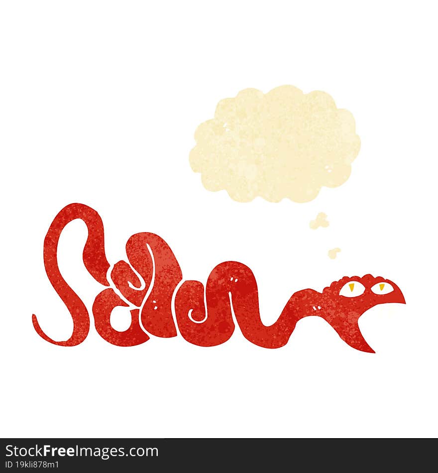 cartoon snake with thought bubble