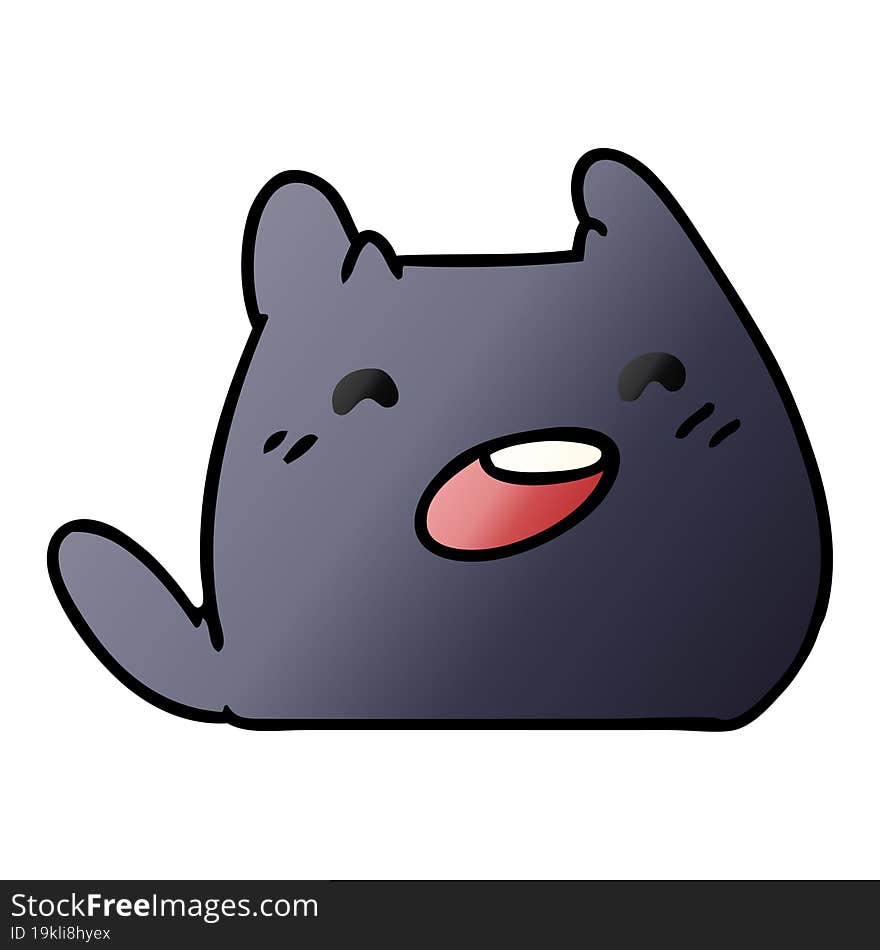 Gradient Cartoon Of A Kawaii Cat