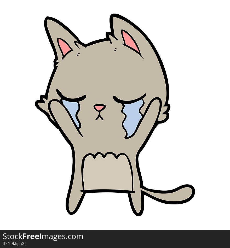 crying cartoon cat. crying cartoon cat