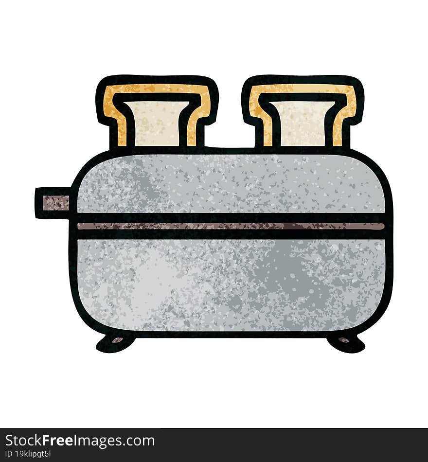 retro grunge texture cartoon double toaster