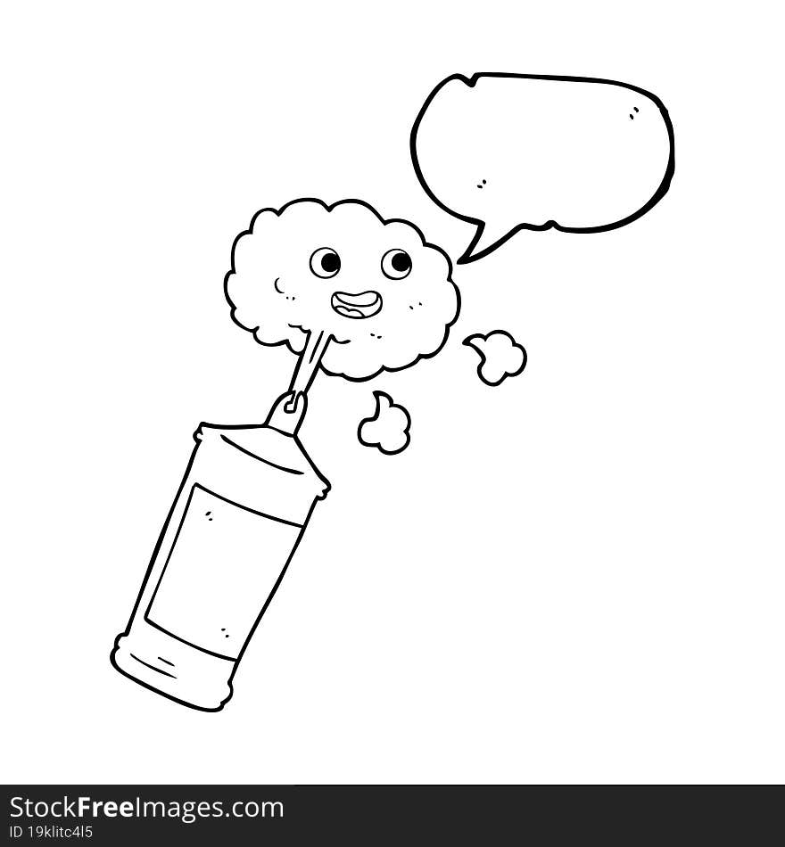 speech bubble cartoon spraying whipped cream