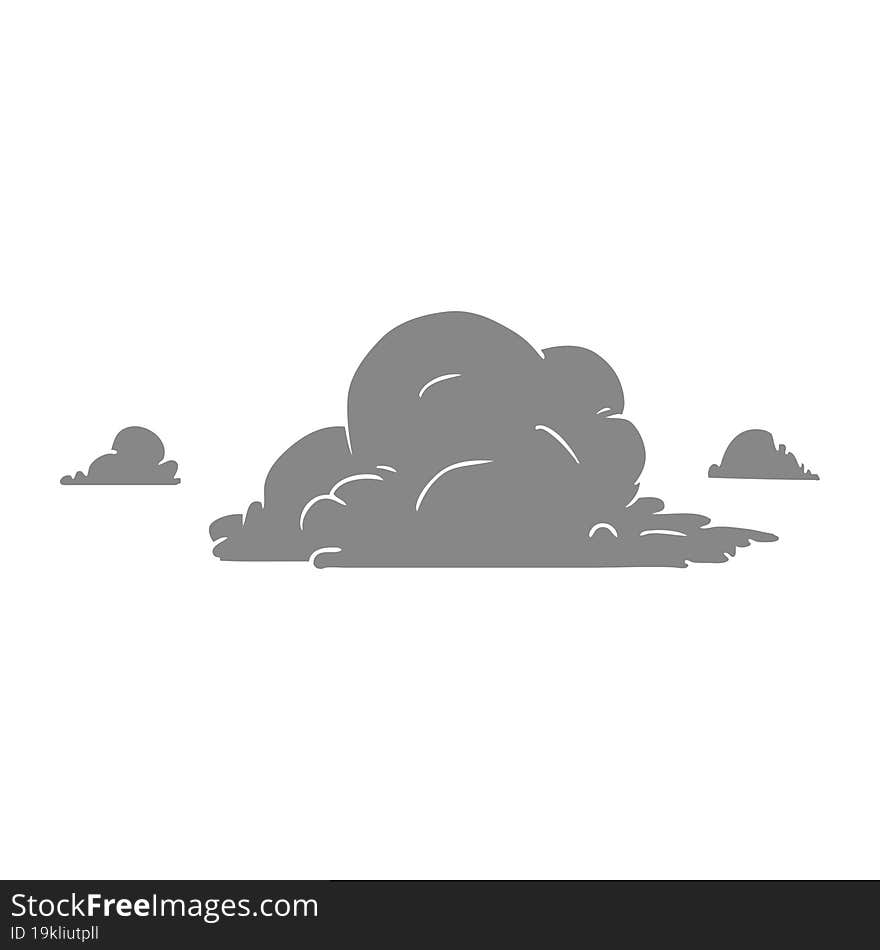 cartoon doodle of white large clouds