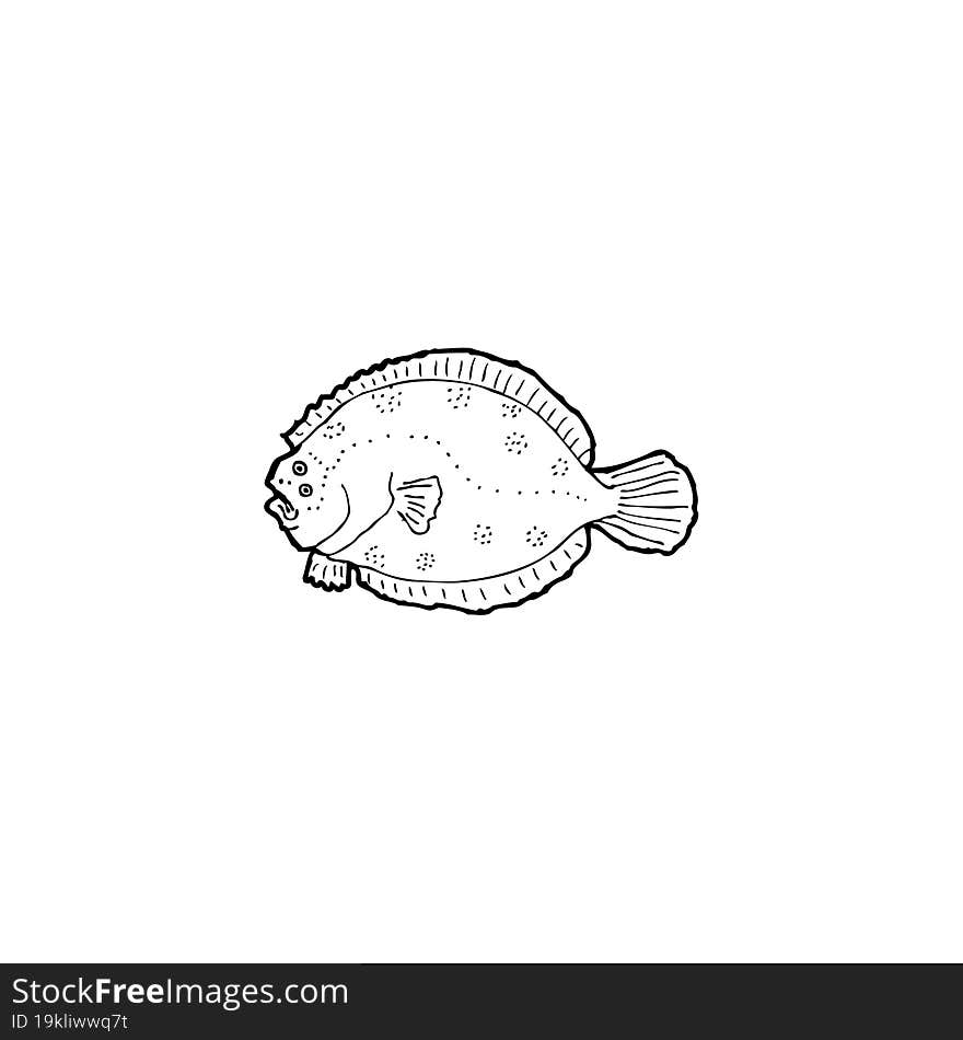 Cartoon Black And White Fish Drawing