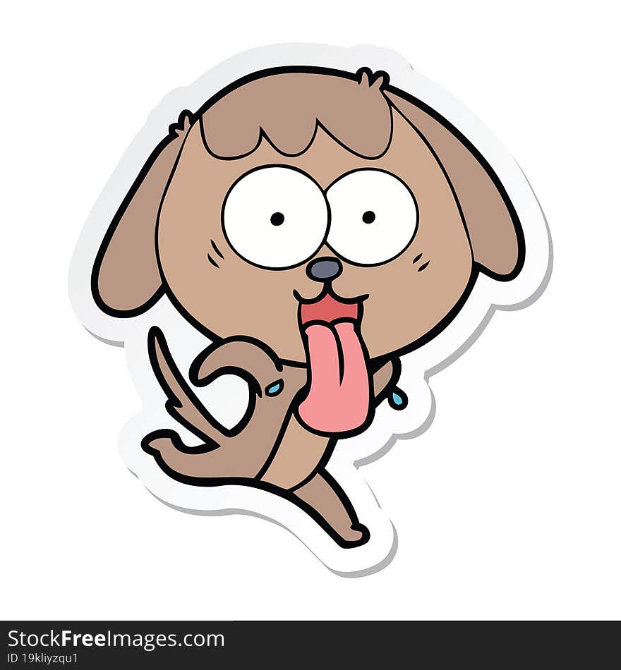 sticker of a cute cartoon dog