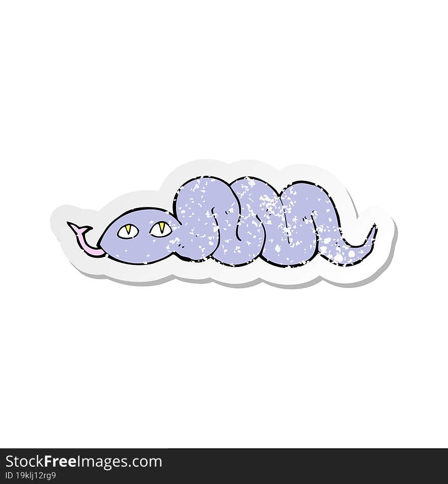 retro distressed sticker of a cartoon snake