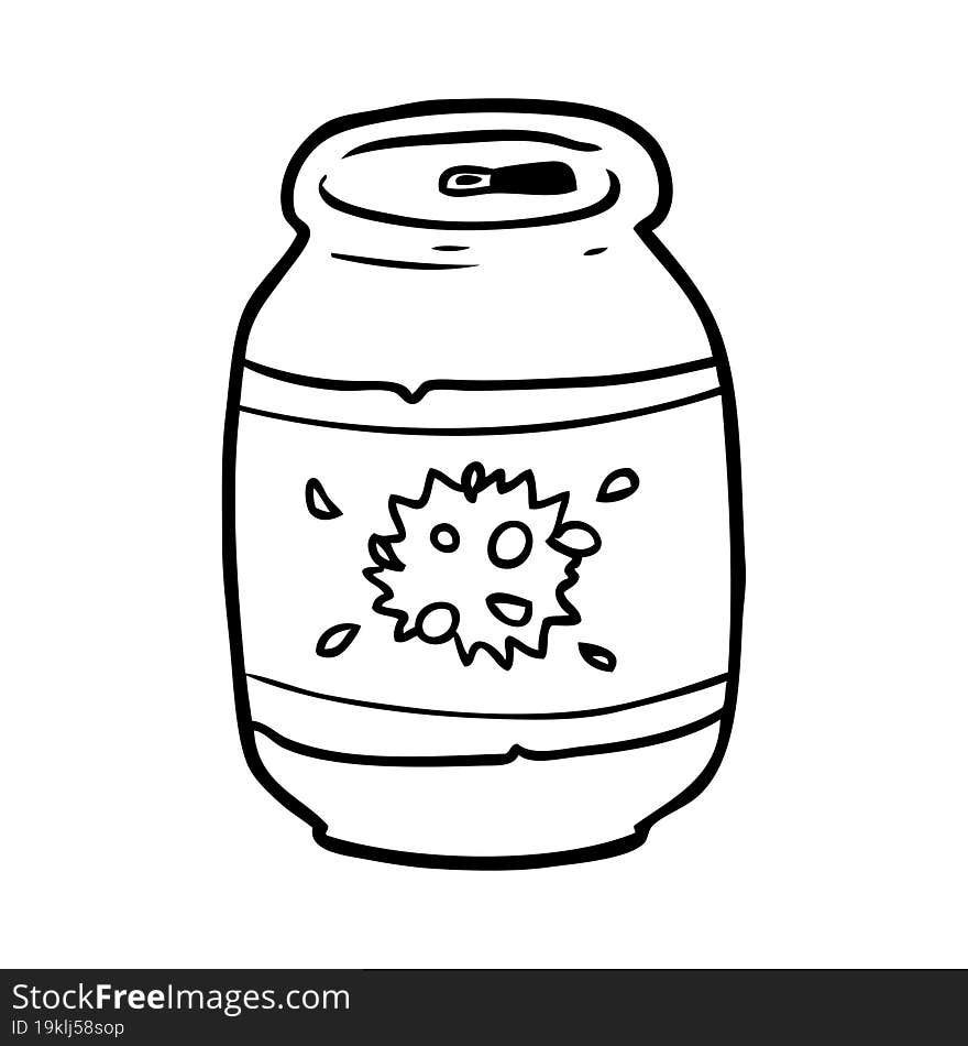 line drawing of a can of soda. line drawing of a can of soda