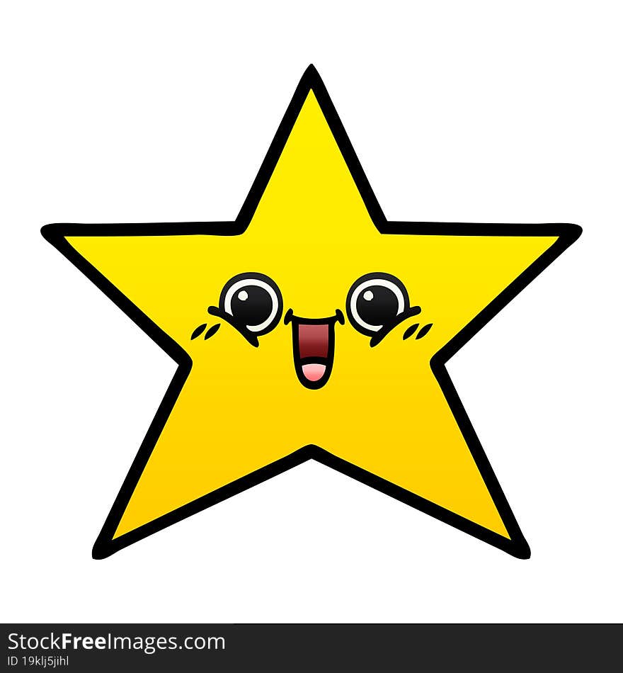 gradient shaded cartoon gold star