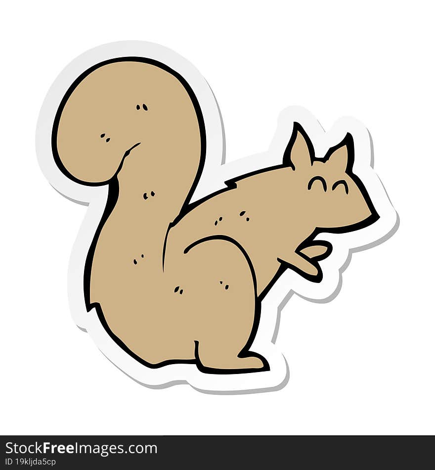 sticker of a cartoon squirrel