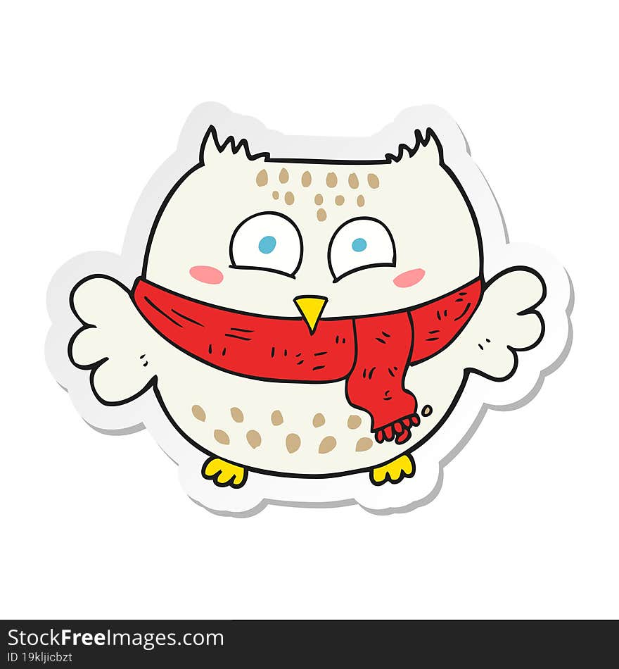 sticker of a cartoon owl