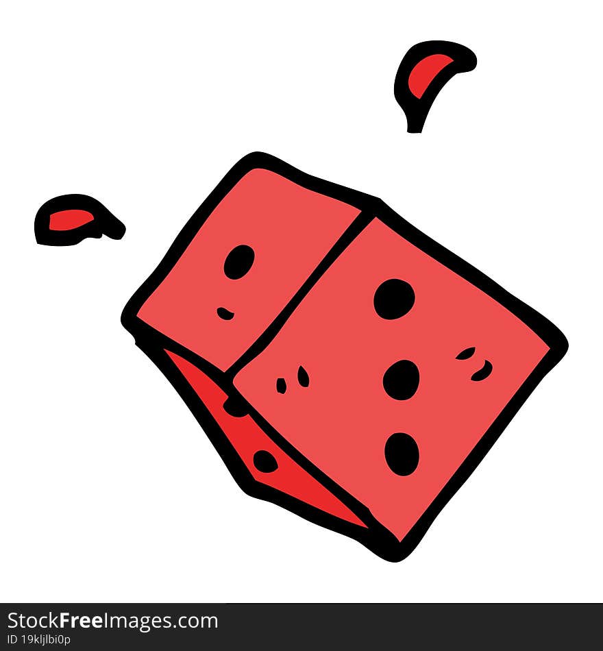 Cartoon Doodle Rolling Dice