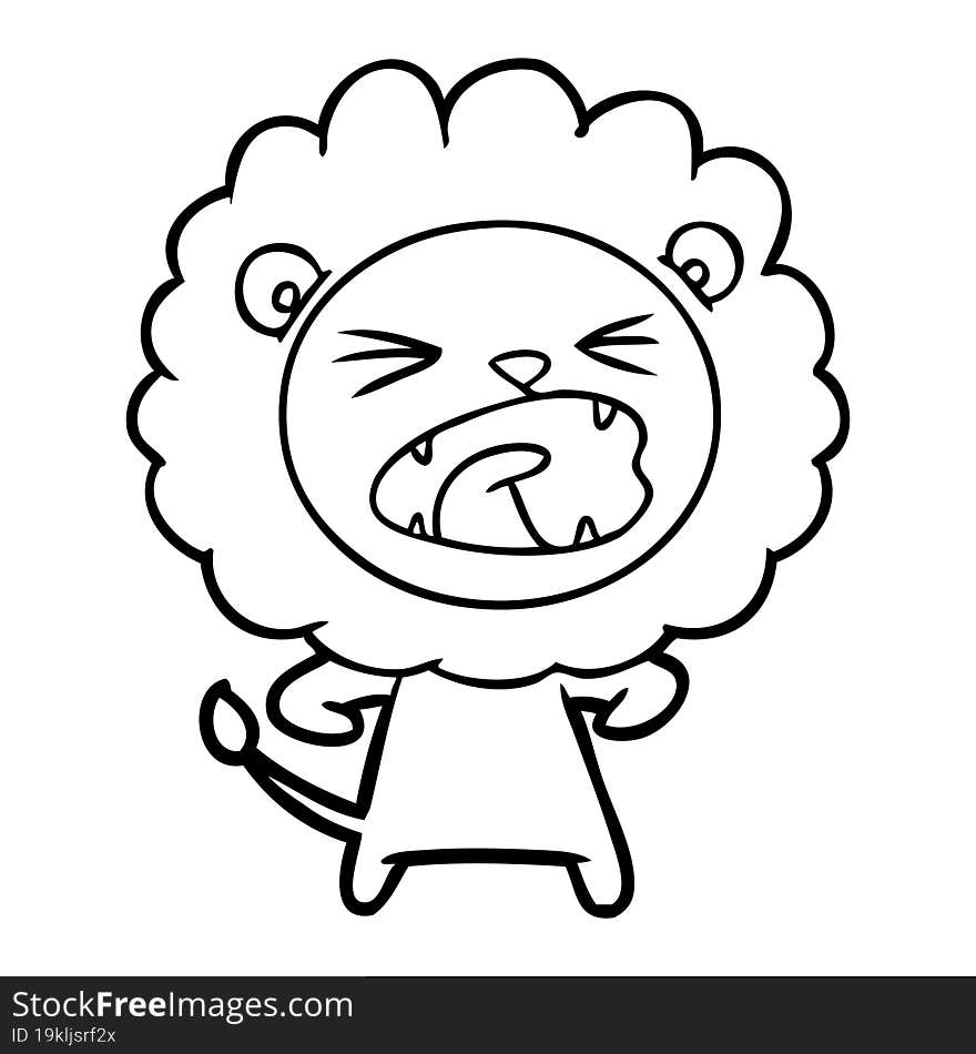 cartoon angry lion. cartoon angry lion