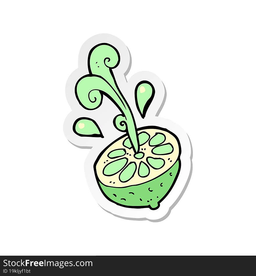 Sticker Of A Cartoon Fresh Lime