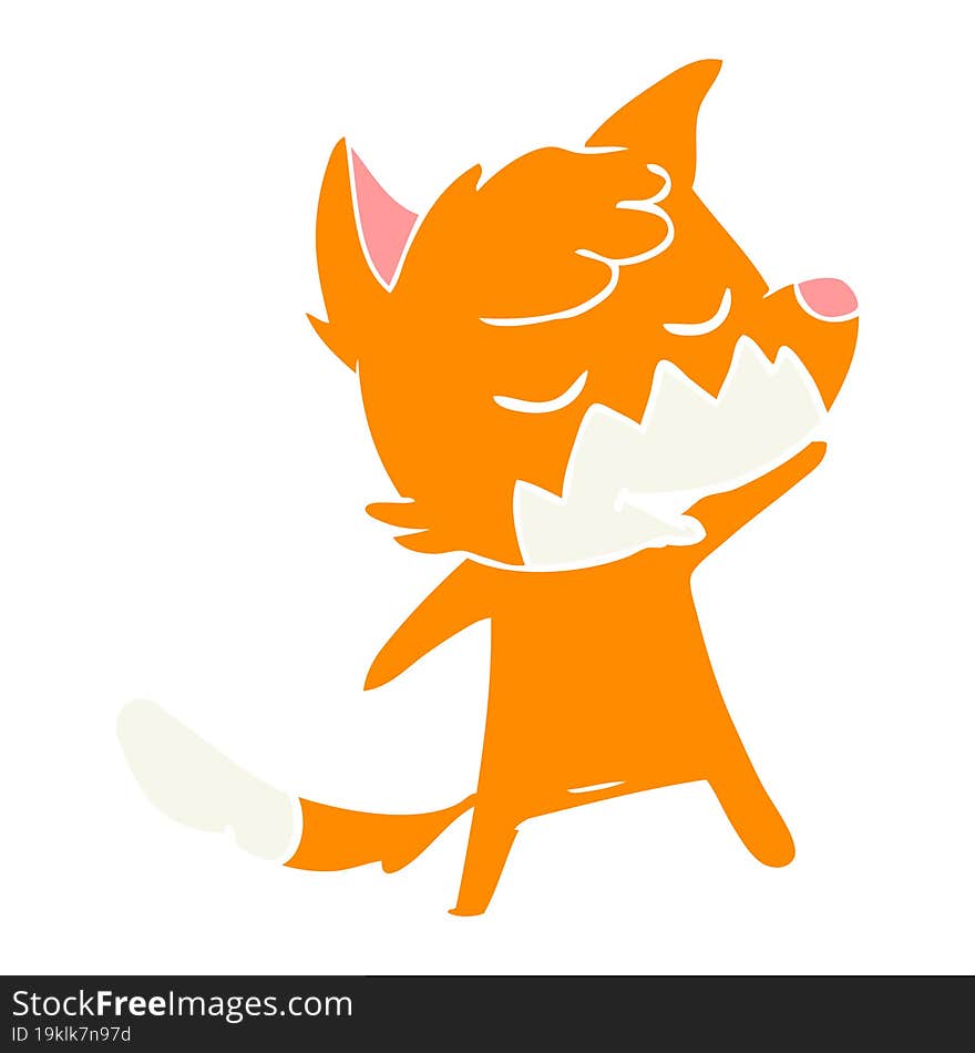 friendly flat color style cartoon fox