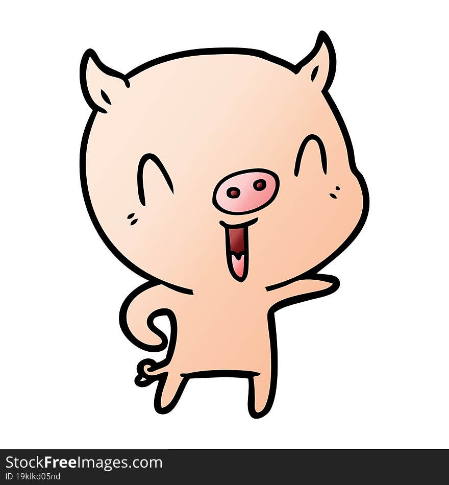 happy cartoon pig. happy cartoon pig