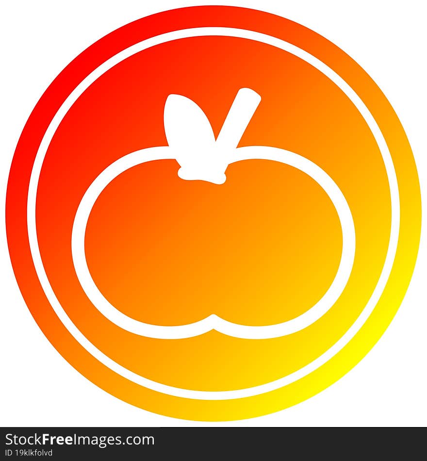 organic apple circular in hot gradient spectrum