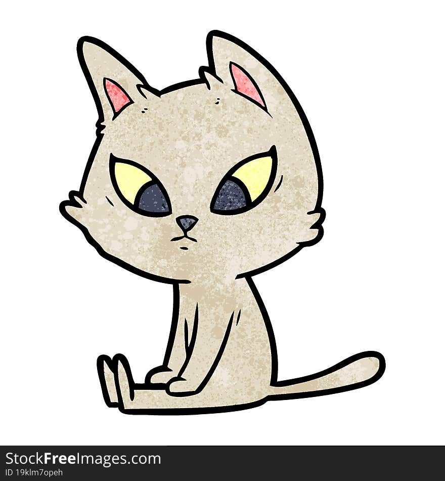 confused cartoon cat. confused cartoon cat