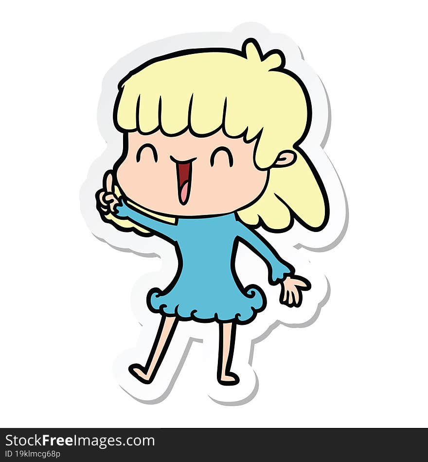 sticker of a cartoon woman