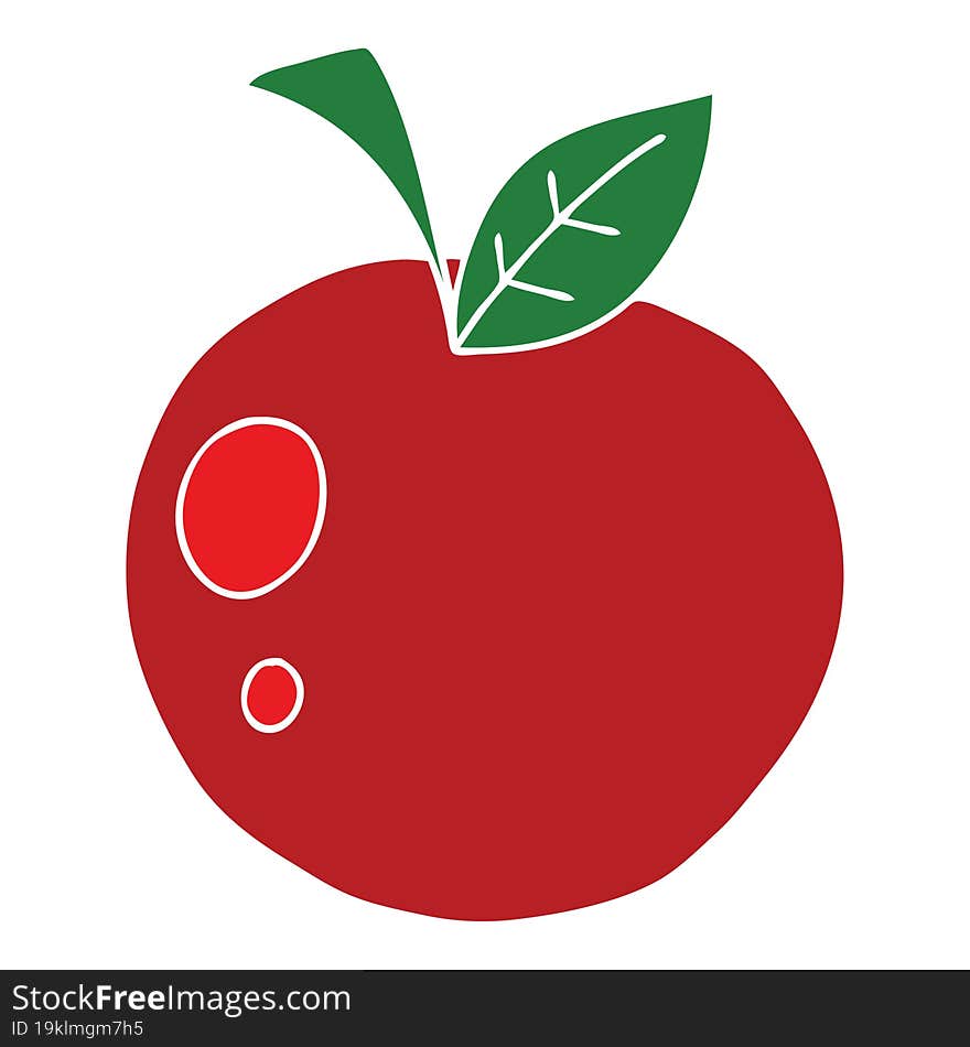 quirky hand drawn cartoon red apple