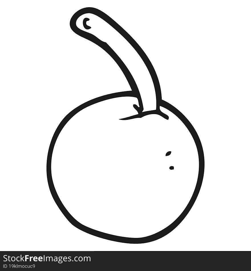 Black And White Cartoon Cherry