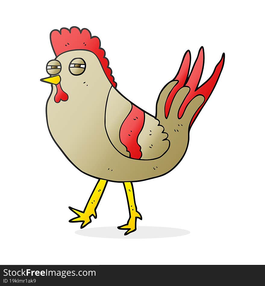 freehand drawn cartoon chicken