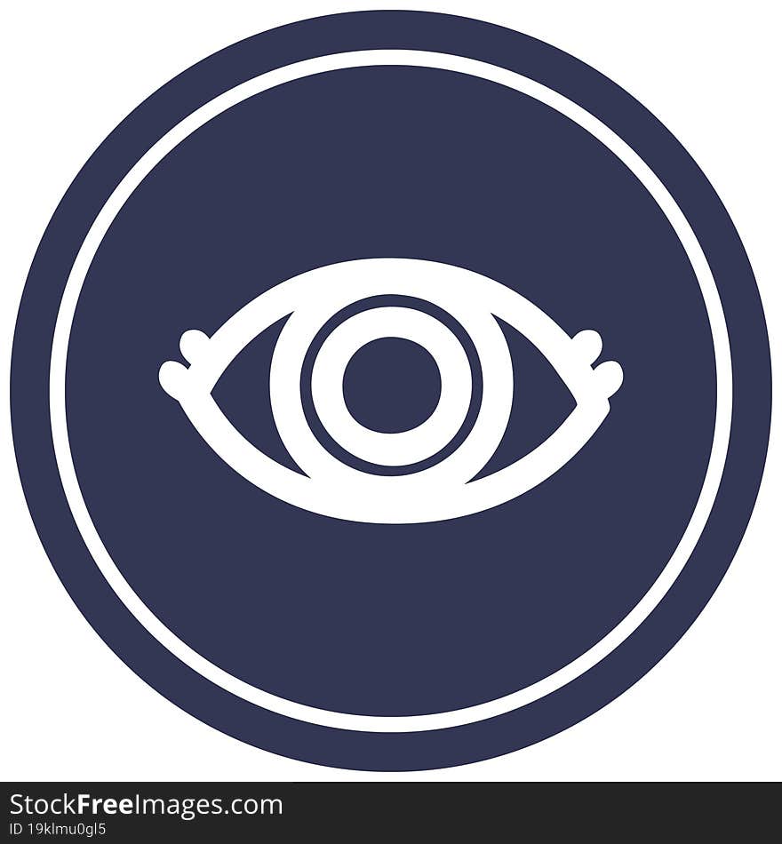 staring eye circular icon