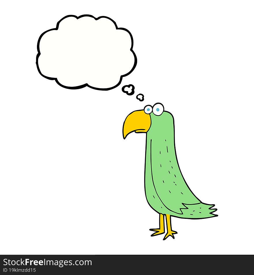 thought bubble cartoon parrot