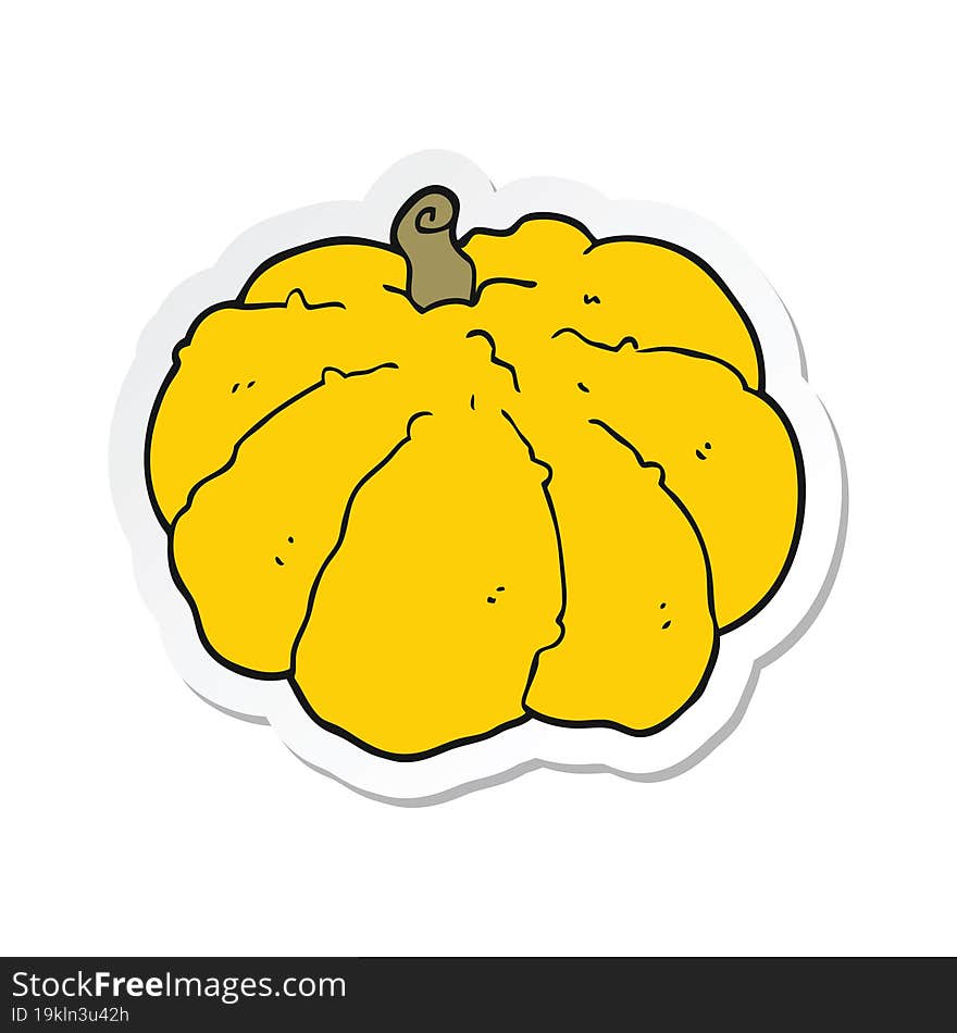 sticker of a cartoon squash