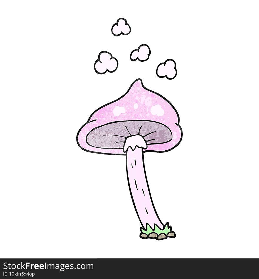 textured cartoon mushroom