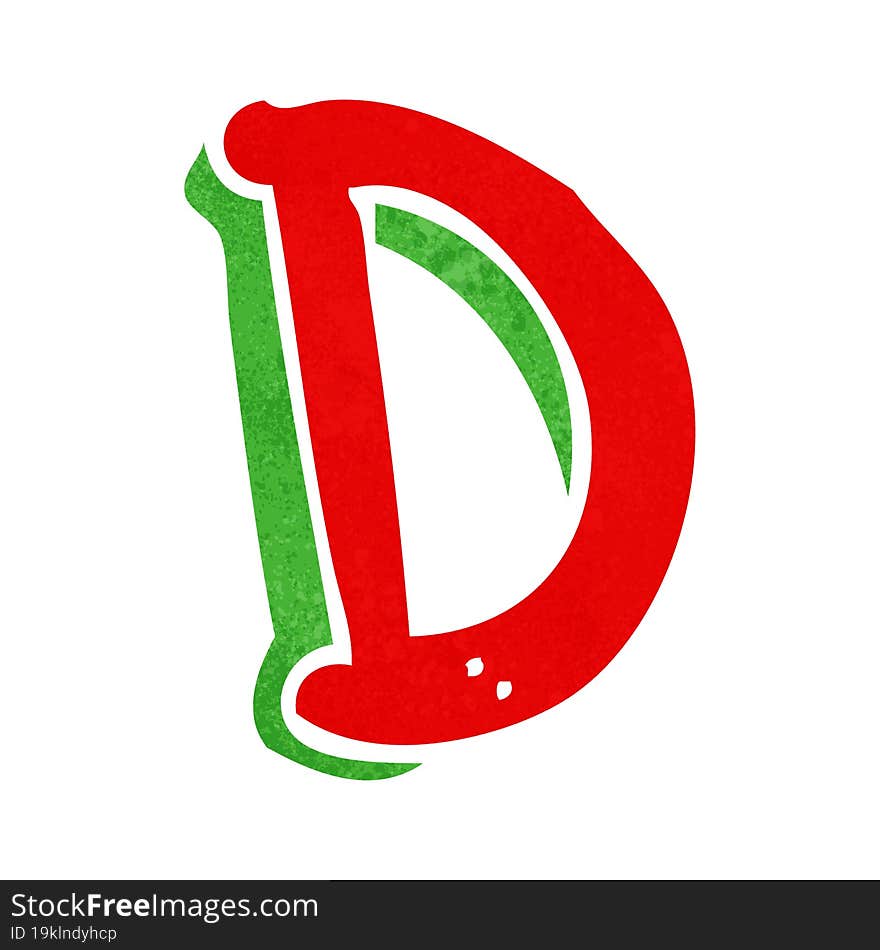 cartoon letter D