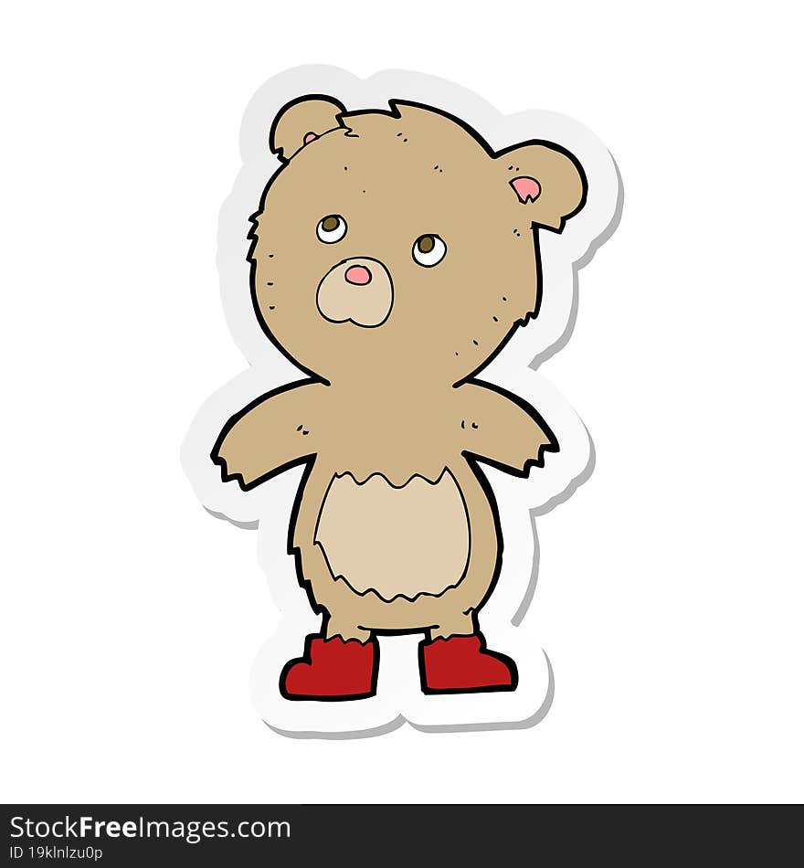 sticker of a cartoon teddy bear