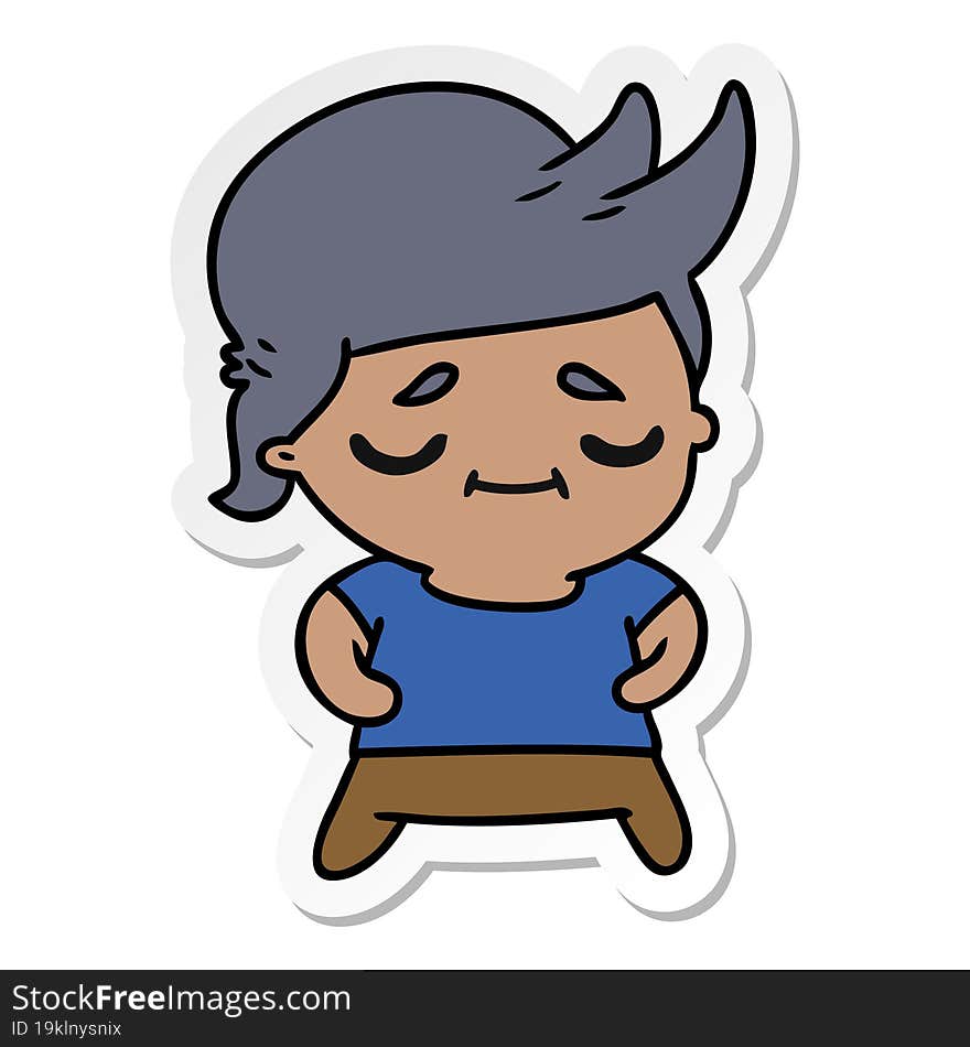 sticker cartoon of kawaii cute grey haired man