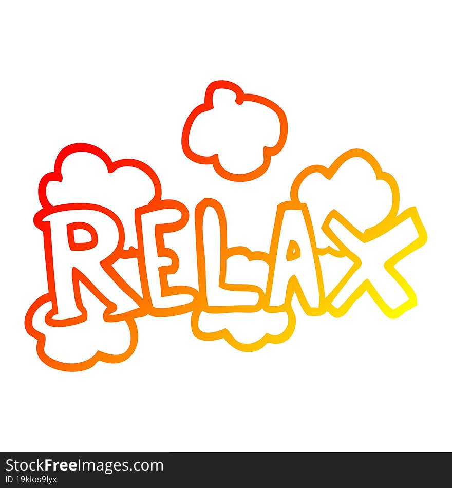 warm gradient line drawing cartoon relax symbol