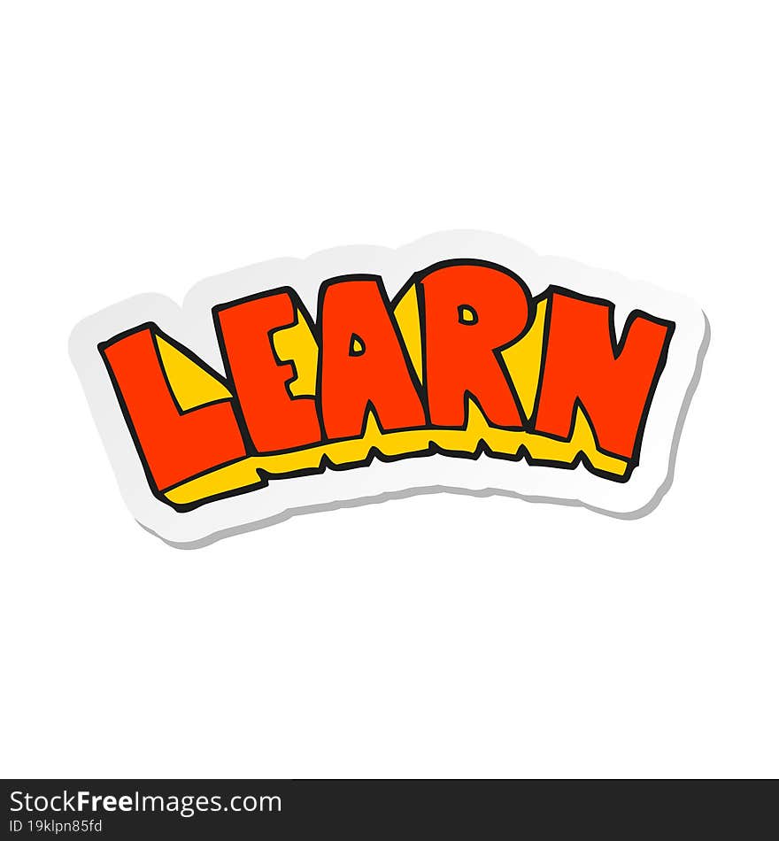 Sticker Of A Cartoon Learn Symbol